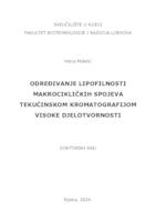 prikaz prve stranice dokumenta Određivanje lipofilnosti makrocikličkih spojeva tekućinskom kromatografijom visoke djelotvornosti