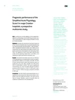 prikaz prve stranice dokumenta Prognostic performance of the Simplified Acute Physiology Score II in major Croatian hospitals: a prospective multicenter study