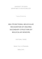prikaz prve stranice dokumenta MULTIFUNCTIONAL MOLECULAR RECOGNITION OF DNA/RNA SECONDARY STRUCTURE BY MOLECULAR SENZORS