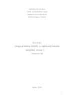 prikaz prve stranice dokumenta Uloga proteina ADAR1 u replikaciji herpes simpleks virusa 1