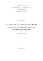 prikaz prve stranice dokumenta Development and validation of LC-MS/MS method for N-nitrosamines analysis in pharmaceutical products